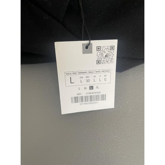 ZARA Hoodie Sweatshirt Womens Large Black Pullover Fleece Minimalist Nuetral - Picture 5 of 9